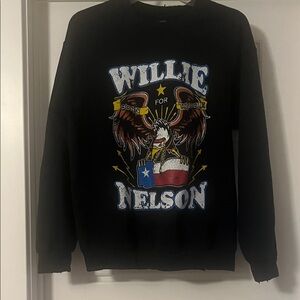 Willie Nelson Black Sweater